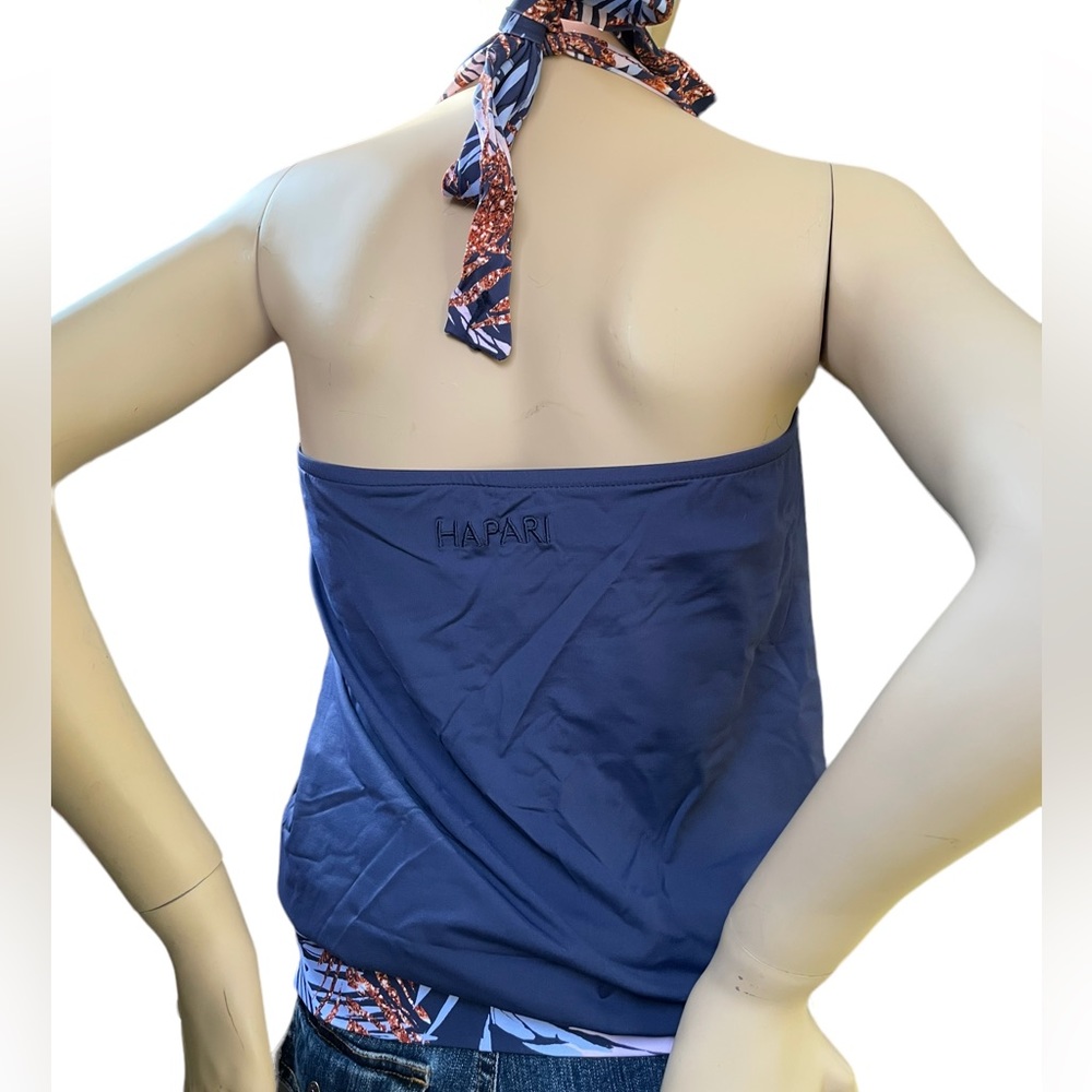 Hapari Sparkle Blouson Halter Tie Tankini Swim Top Size Small - Picture 7 of 13